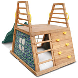 Kids Timber Climb & Slide Play Tower + Green Slide