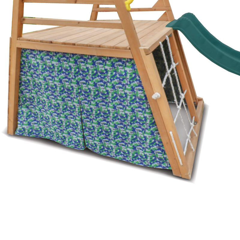 Kids Timber Climb & Slide Play Tower + Green Slide