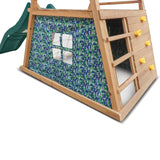 Kids Timber Climb & Slide Play Tower + Green Slide