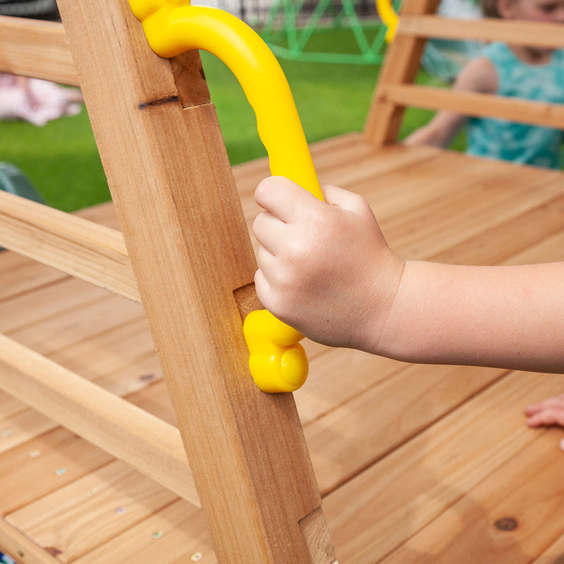 Kids Timber Climb & Slide Play Tower + Green Slide