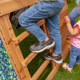 Kids Timber Climb & Slide Play Tower + Green Slide