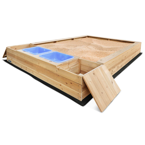 Kids Huge Mighty Sandpit with Wooden Cover