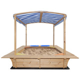 Kids Huge Timber Playfort Sandpit with Canopy