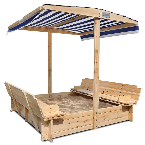 Kids Skipper Sandpit with Bench Seats and Canopy