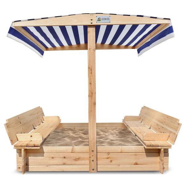 Kids Skipper Sandpit with Bench Seats and Canopy