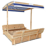 Kids Skipper Sandpit with Bench Seats and Canopy