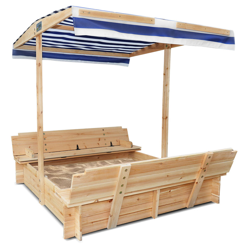 Kids Skipper Sandpit with Bench Seats and Canopy