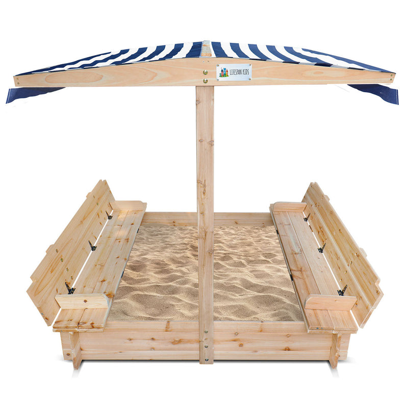 Kids Skipper Sandpit with Bench Seats and Canopy