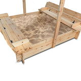 Kids Skipper Sandpit with Bench Seats and Canopy