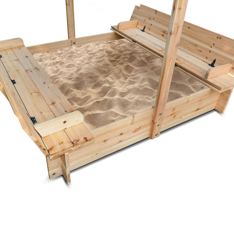 Kids Skipper Sandpit with Bench Seats and Canopy