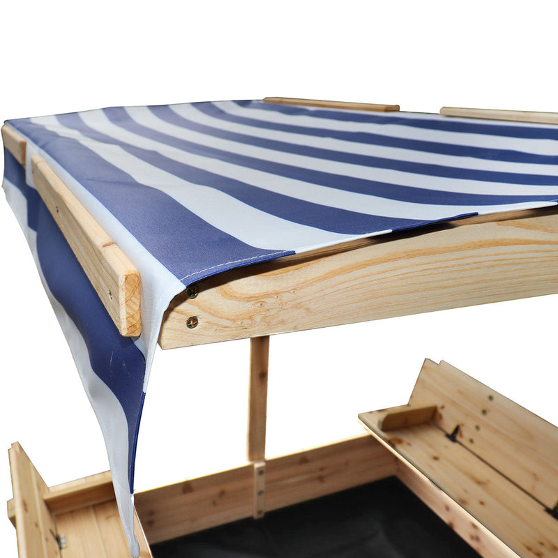 Kids Skipper Sandpit with Bench Seats and Canopy