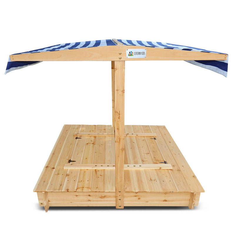 Kids Skipper Sandpit with Bench Seats and Canopy
