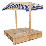 Kids Skipper Sandpit with Bench Seats and Canopy