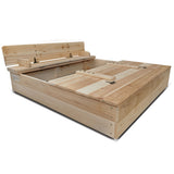 Kids Strongbox Square Sandpit with Foldable Seats / Timber Cover