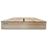 Kids Strongbox Square Sandpit with Foldable Seats / Timber Cover