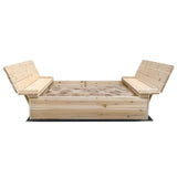 Kids Strongbox Square Sandpit - Extra Large with Foldable Seats / Timber Cover