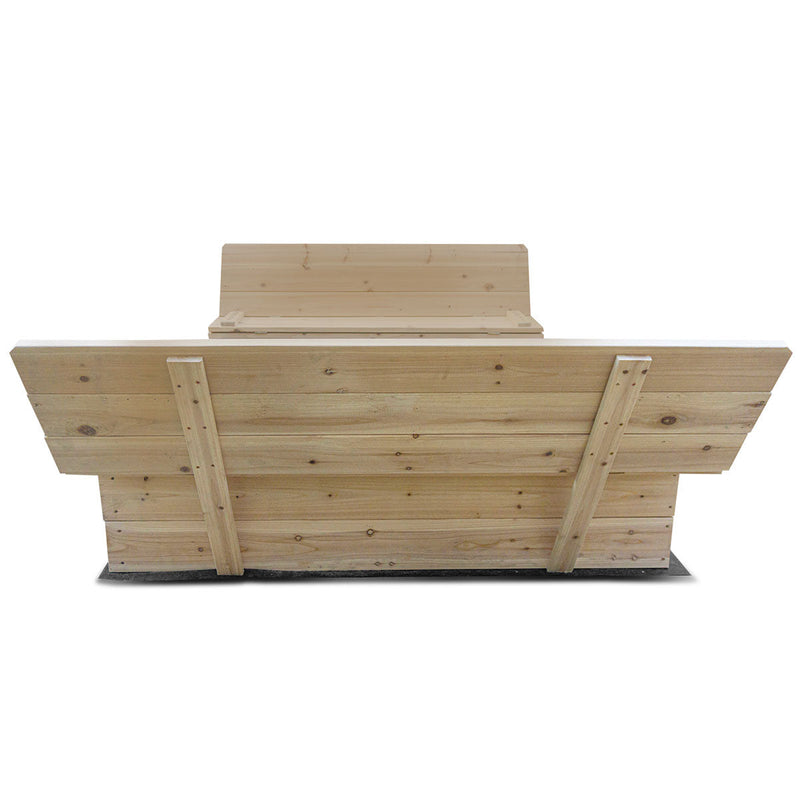Kids Strongbox Square Sandpit - Extra Large with Foldable Seats / Timber Cover