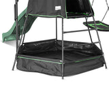 Kids Play Tower with Metal Swing Set + Green Slide