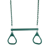 Kids Play Tower with Metal Swing Set + Green Slide