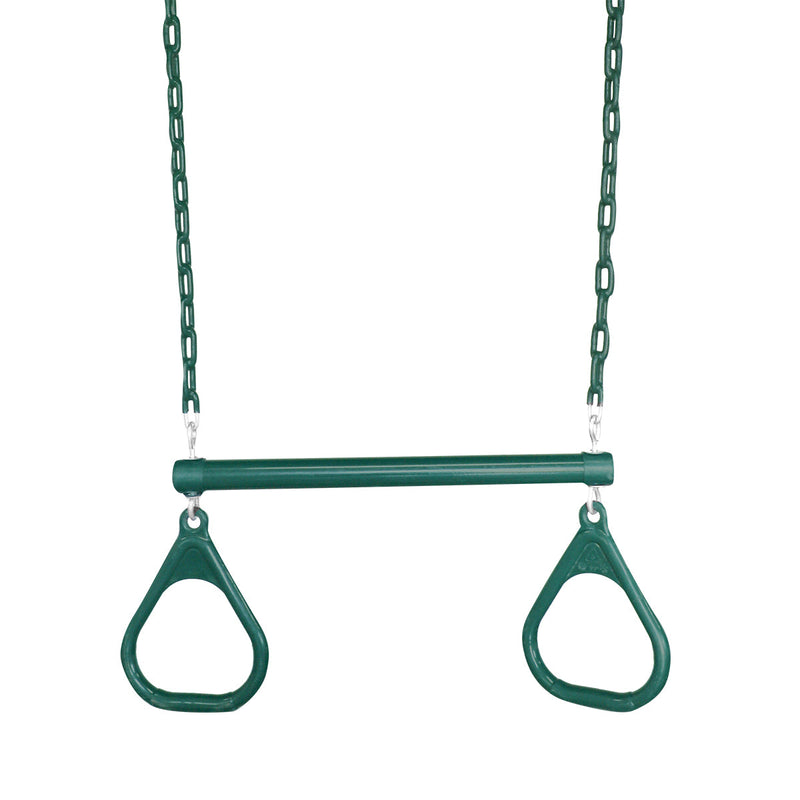 Kids Play Tower with Metal Swing Set + Green Slide