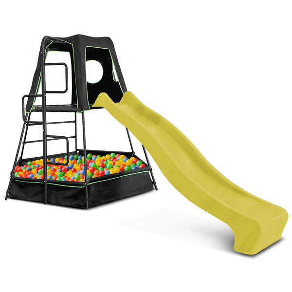 Kids Multi-zone Play Tower + Yellow Slide