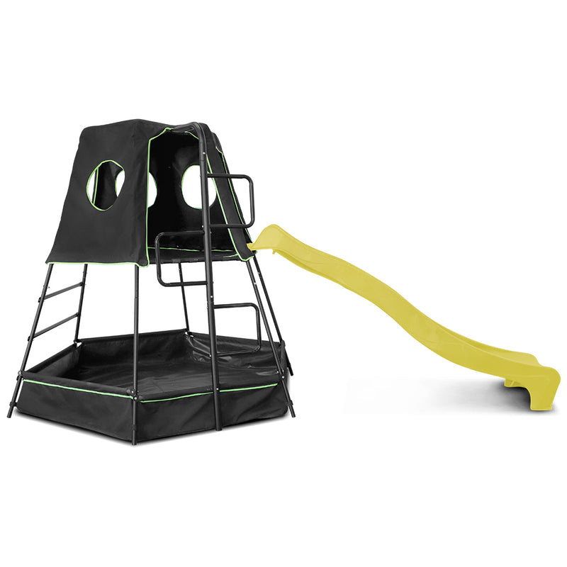 Kids Multi-zone Play Tower + Yellow Slide