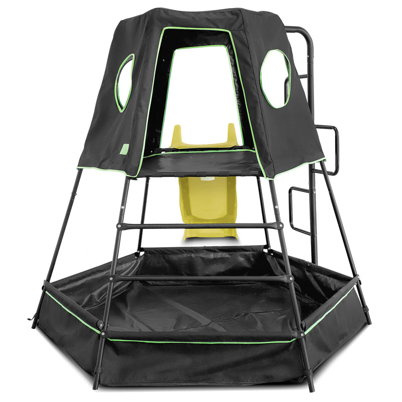 Kids Multi-zone Play Tower + Yellow Slide
