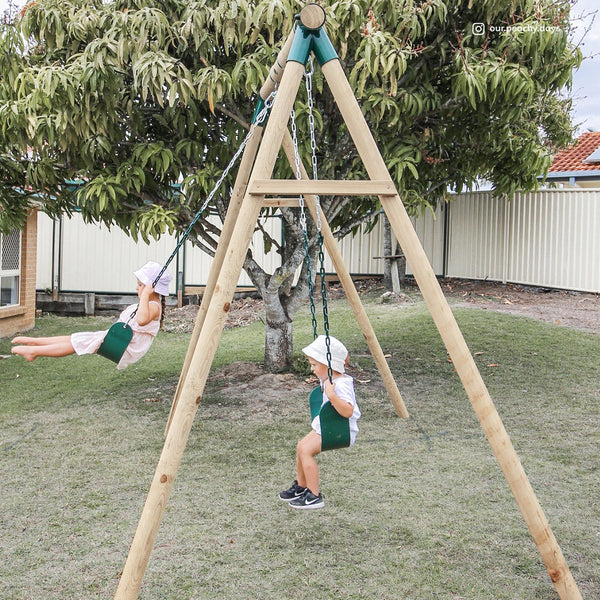 Kids Double Belt Amber Swing Set