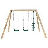 Kids Timber Double Swing + Gondola Gliding Swing Set