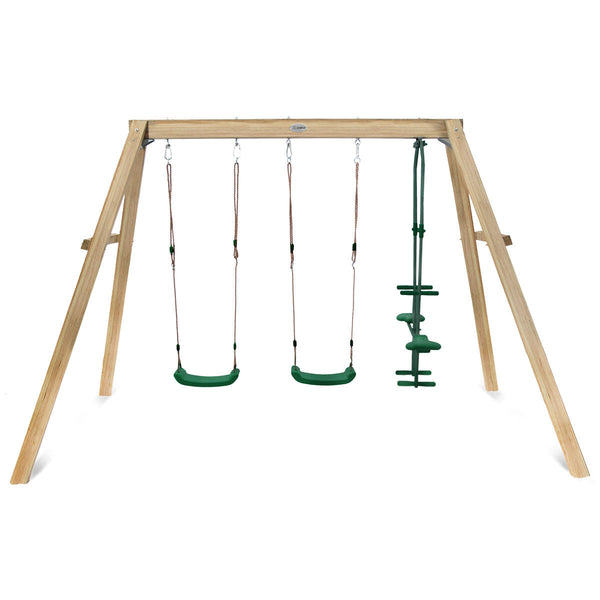 Kids Timber Double Swing + Gondola Gliding Swing Set