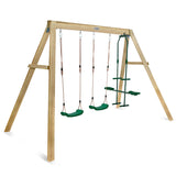 Kids Timber Double Swing + Gondola Gliding Swing Set