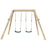 Kids Timber Frame Double Swing Set (Injection Moulded Seats)