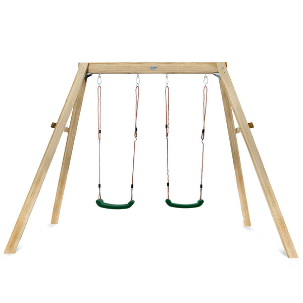 Kids Timber Frame Double Swing Set (Injection Moulded Seats)