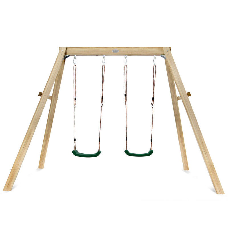 Kids Timber Frame Double Swing Set (Injection Moulded Seats)