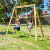 Kids Timber Frame Double Swing Set (Injection Moulded Seats)