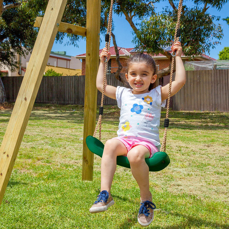 Kids Timber Frame Double Swing Set (Injection Moulded Seats)