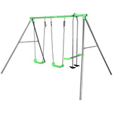 Kids 3 Station Galvanised Metal Swing Set