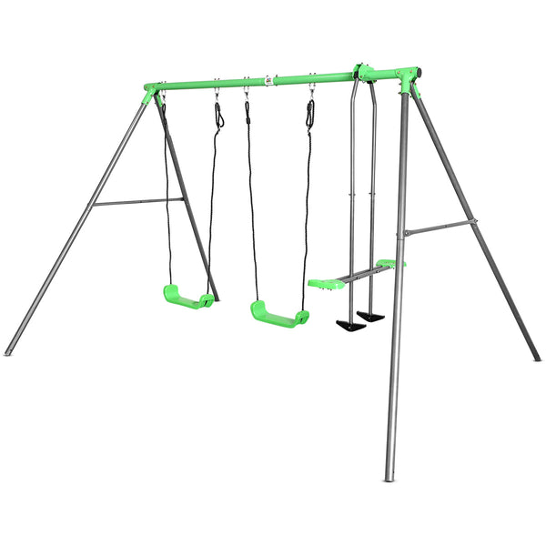 Kids 3 Station Galvanised Metal Swing Set