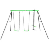 Kids 3 Station Galvanised Metal Swing Set
