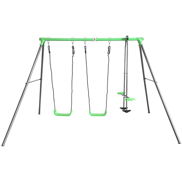Kids 3 Station Galvanised Metal Swing Set