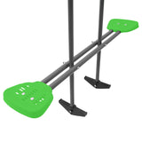 Kids 3 Station Metal Swing Set + Wavy Slide and Basketball Hoop & Backboard