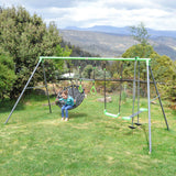 Kids 4 Station Swing Set + Slippery Slide