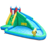 Kids Double Slide & Splash Inflatable Play Centre with Climbing Wall