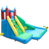 Kids Double Slide & Splash Inflatable Play Centre with Climbing Wall