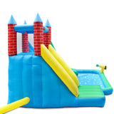 Kids Double Slide & Splash Inflatable Play Centre with Climbing Wall