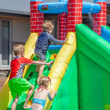 Kids Double Slide & Splash Inflatable Play Centre with Climbing Wall