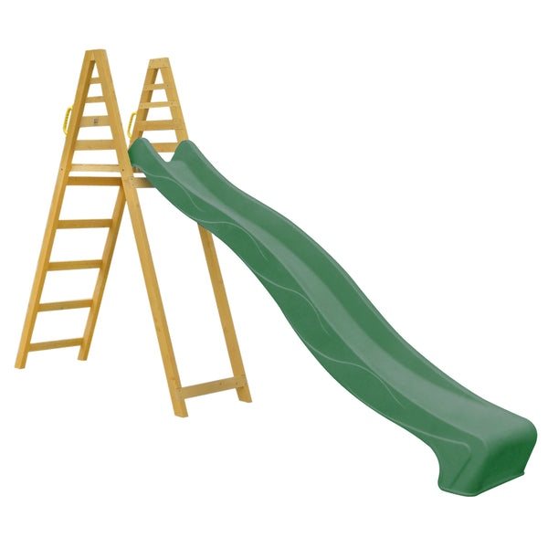 Kids Freestanding Jumbo Timber Climb + Jumbo Green Slide