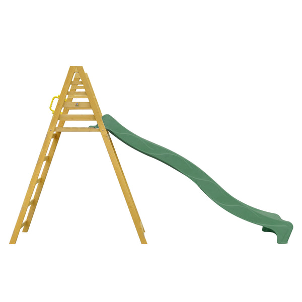 Kids Freestanding Jumbo Timber Climb + Jumbo Green Slide