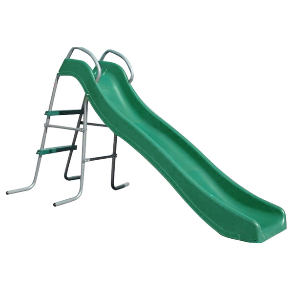 Kids Freestanding Green Wavy Slippery Slide