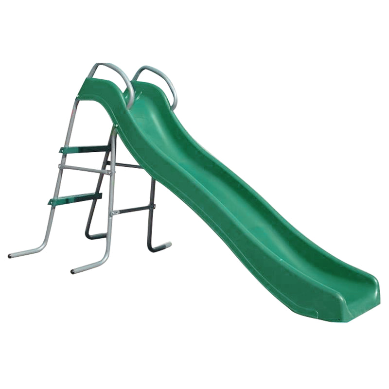 Kids Freestanding Green Wavy Slippery Slide